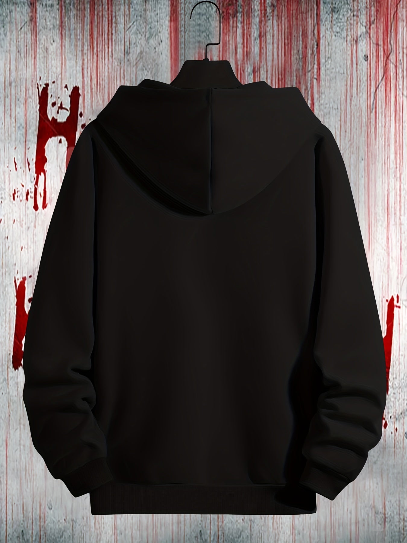 BACKWOODS Print, Men's Fashion Casual Hoodie With Drawstring, Long Sleeve Comfortable Pullover Hoodie For Autumn And Winter